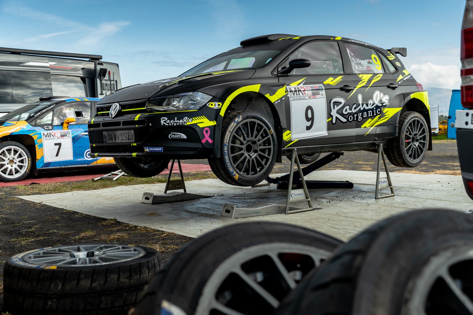 Rally service area equipment and crew